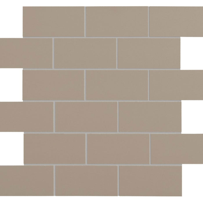 Retroactive 2.0 in Seal Taupe Mosaic 2"x4" Tile