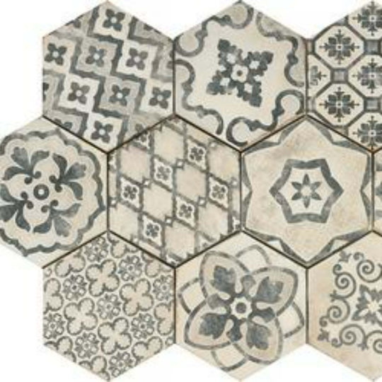 Eden in Esagona Decoro Romance Cotone-21x18