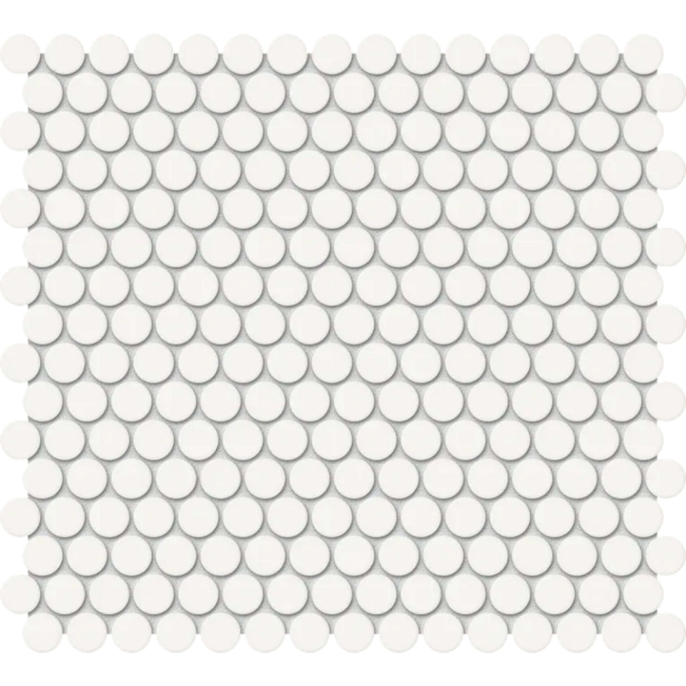 S-Series in Canvas White Penny Round Tile