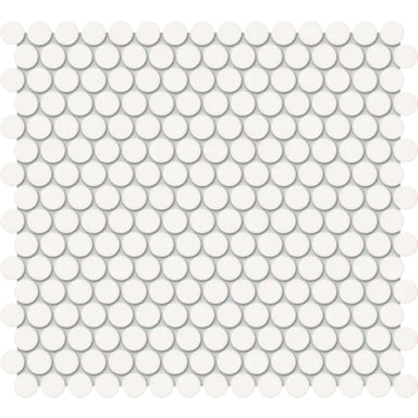S-Series in Canvas White Penny Round Tile