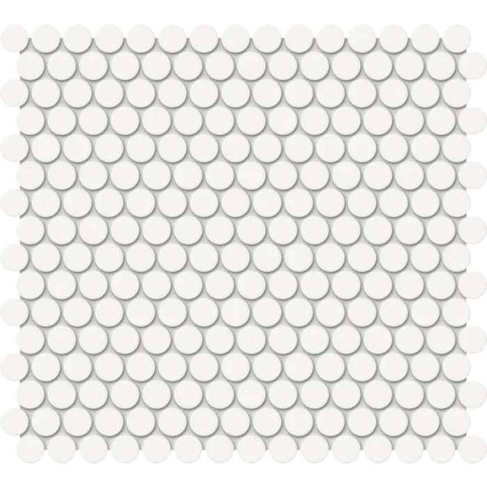 S-Series in Canvas White Penny Round Tile