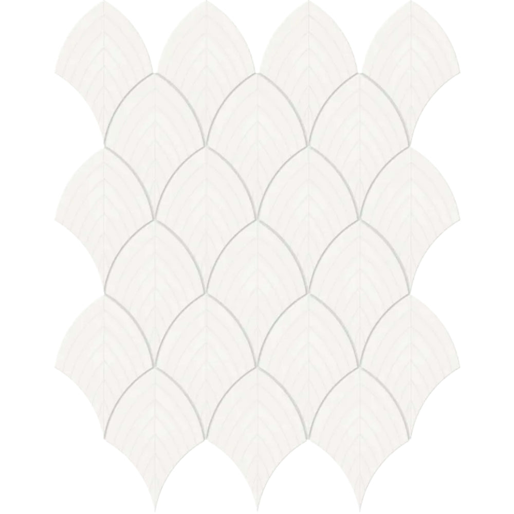 S-Series in Canvas White Scallop Tile