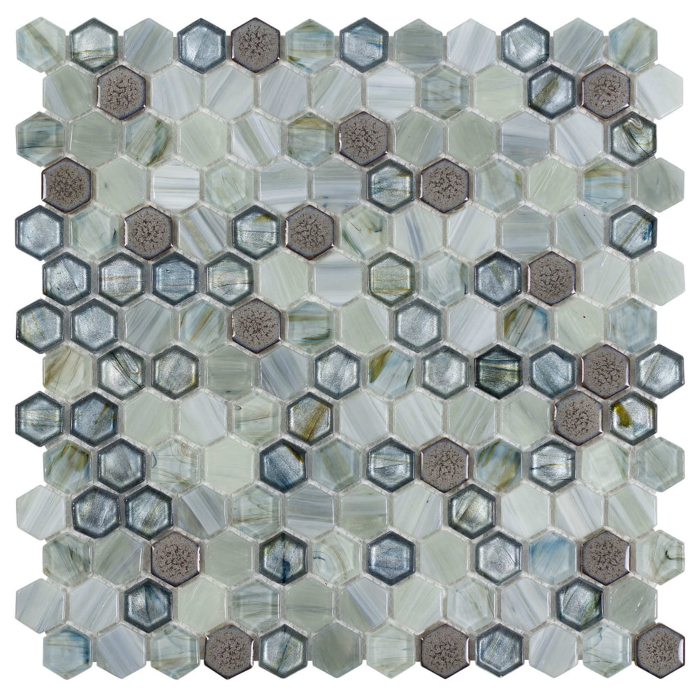 Glassique in Brocade Lagoon Glass Tile