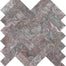 Sereno Burgundy in Herringbone Mosaic Honed Natural Stone