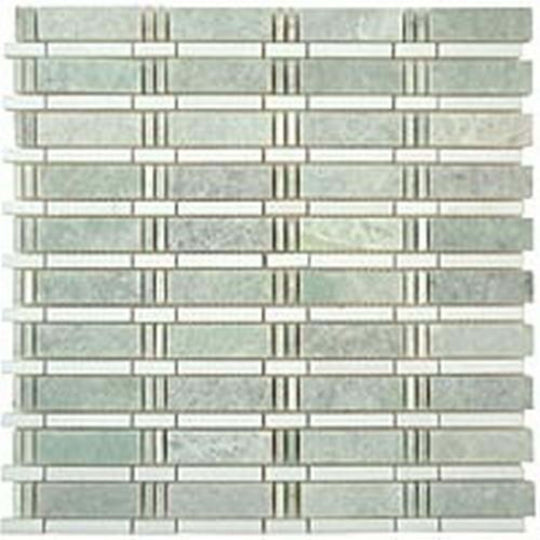 Skyline in Ming Green-Thassos White 3/4x2 1/2
