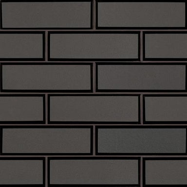Metallic in Gray Bevel Subway Glass Tile