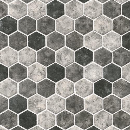 Urban Tapestry in Hexagon Glass Tile
