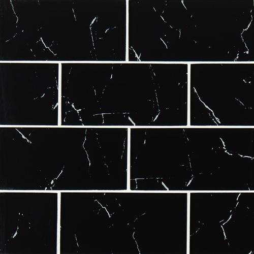 Nero in Marquina - 3x9 Glass Tile