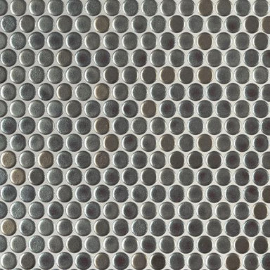 Metallico in Penny Round Glass Tile