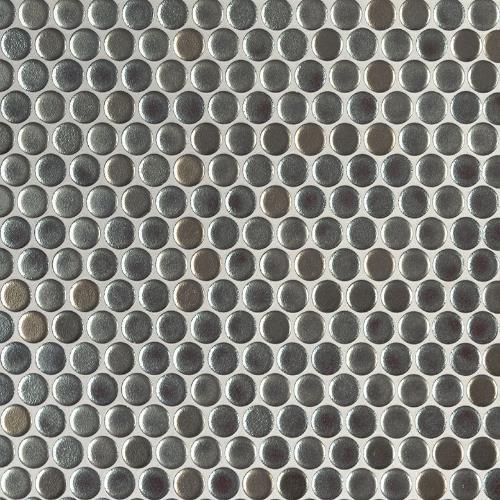 Metallico in Penny Round Glass Tile