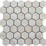 Cashmere Beige in Brushed 2" Hexagon Mosaic Natural Stone