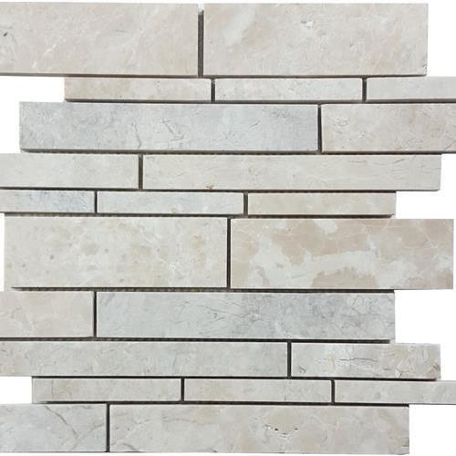 Cashmere Beige in Brushed Random Linear Mosaic