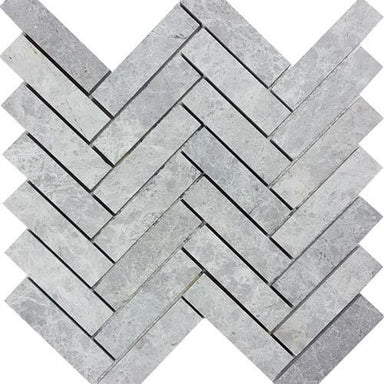 Nuvoloso in Brushed Herringbone Mosaic Natural Stone