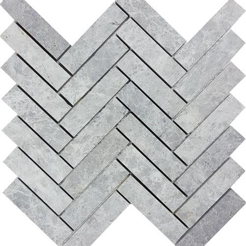 Nuvoloso in Brushed Herringbone Mosaic Natural Stone