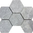 Nuvoloso in Brushed 4" Hexagon Mosaic Natural Stone