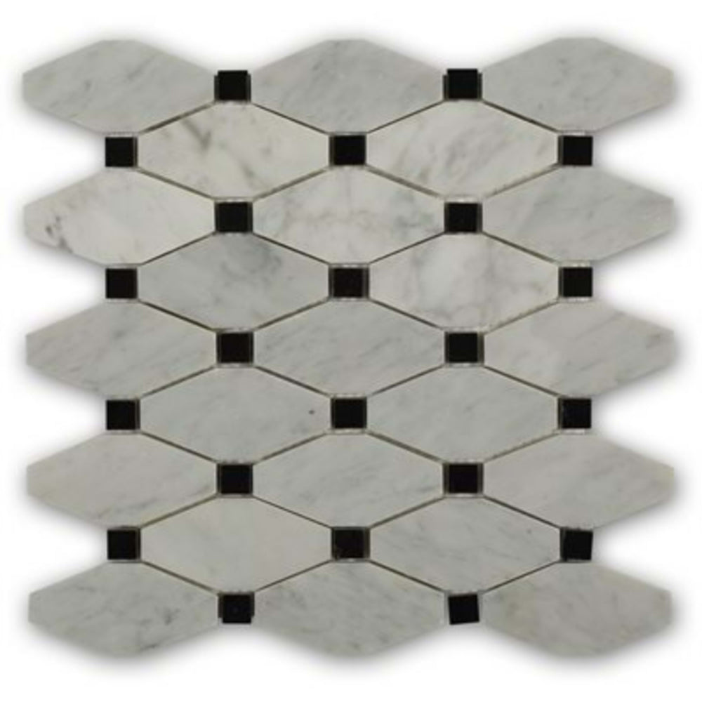 Stella in White Carrara With Black Dot Natural Stone
