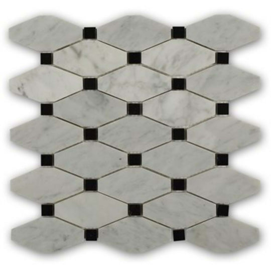 Stella in White Carrara With Black Dot