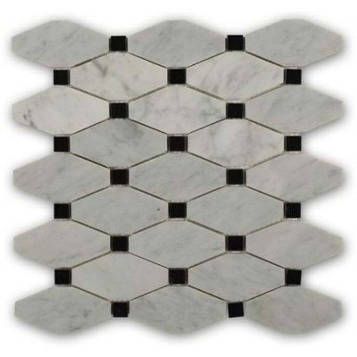 Stella in White Carrara With Black Dot Natural Stone