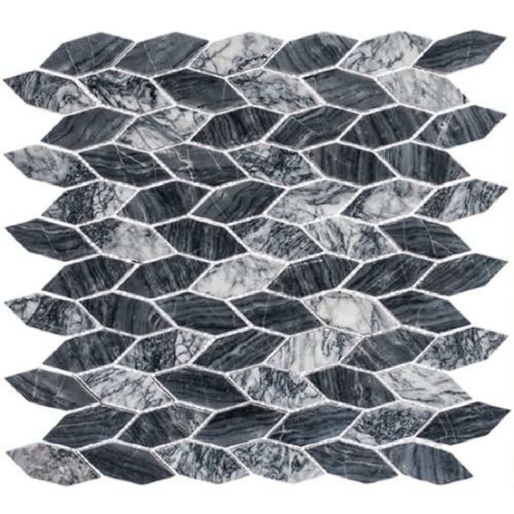 Colonial in Salem Charcoal 2 1/2x1 Long Hex Natural Stone