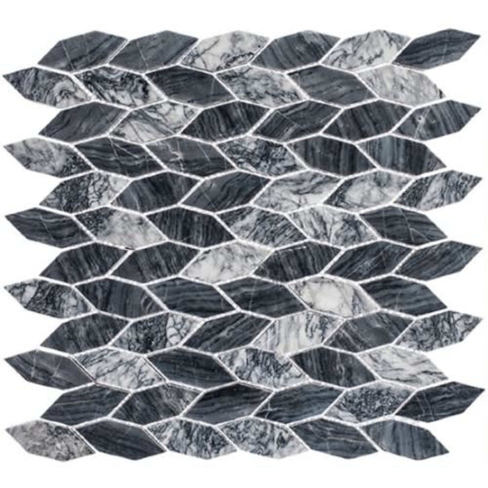Colonial in Salem Charcoal 2 1/2x1 Long Hex Natural Stone