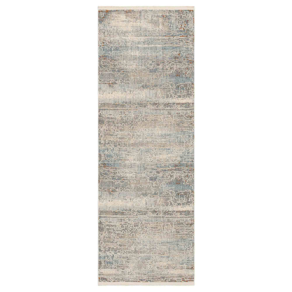 Silk Road Cream Dark Grey in Cream Dark Grey 2'7"x7'3" Area Rugs