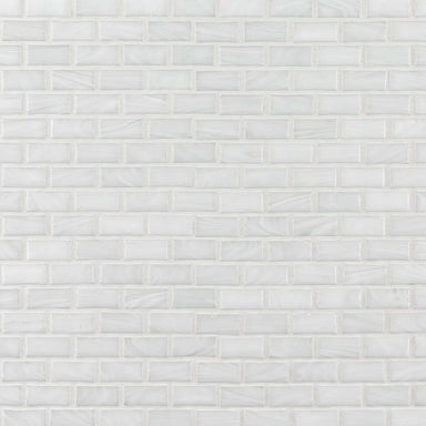 Snowpack Mosaic in White Glass Tile