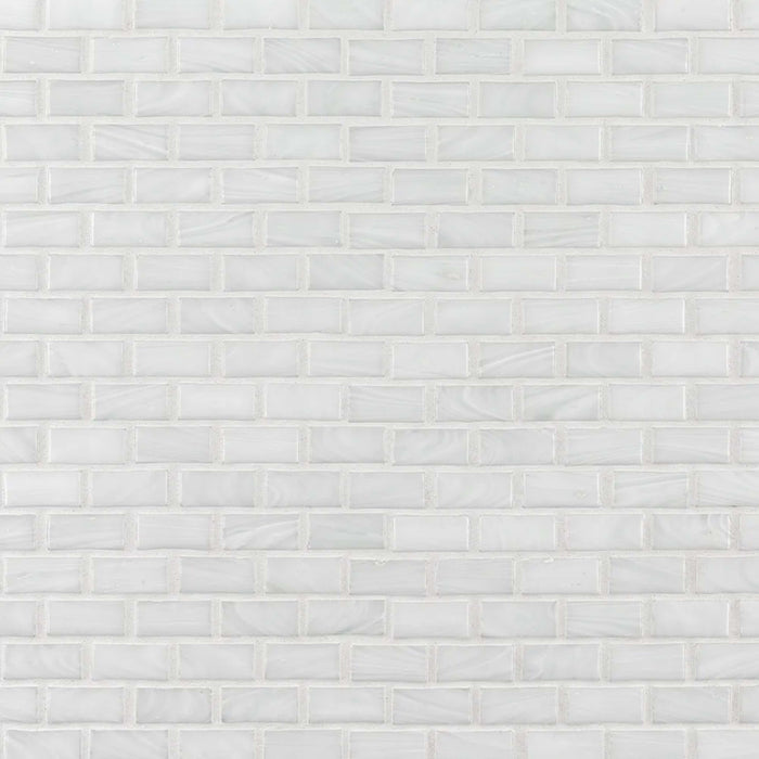 Snowpack Mosaic in White Glass Tile