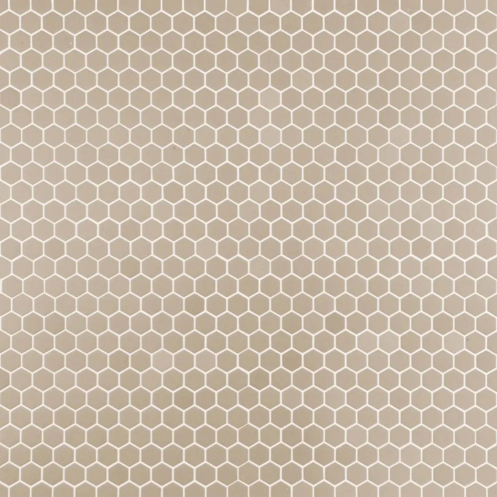 Strut Mosaic in Taupe Glass Tile