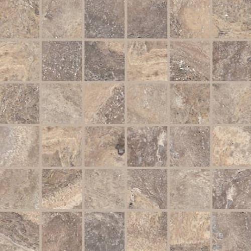Parksville Stone in Denali Peak Travertine - 2x2 Mosaic
