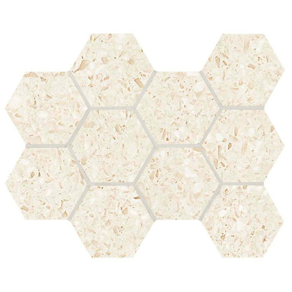 Terrazo in Cream Hex Tile