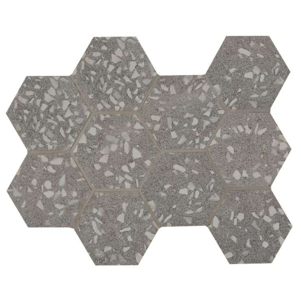 Terrazo in Grey Hex Tile