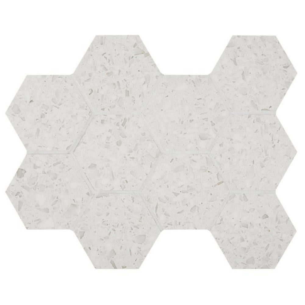 Terrazo in White Hex Tile