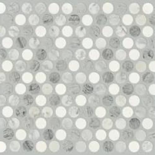 ESTATE PENNY ROUND MOSAIC in Bian/Carr/Blu G  Tile