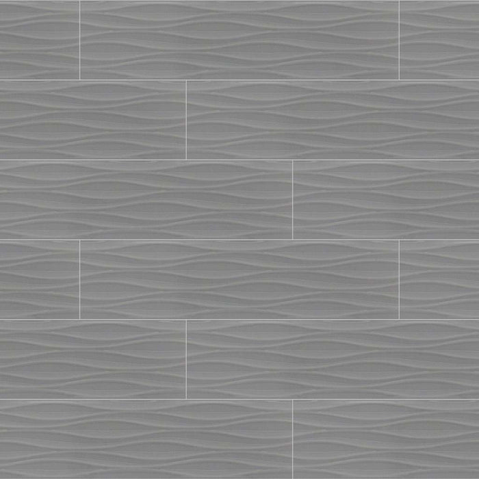 THOMAS AVE WAVE 4X16 in Storm Tile