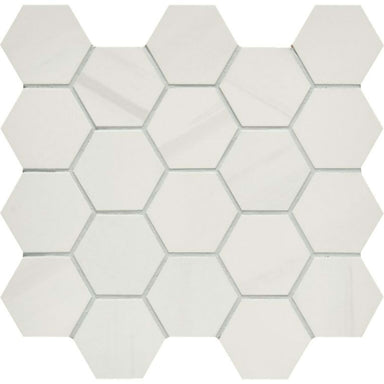 Themar in Bianco Lasa Hex Tile