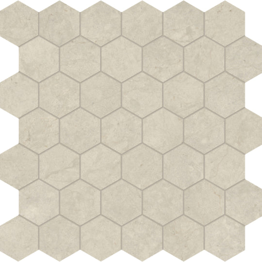 Tierra Halo in Hexagon Mosaic Honed