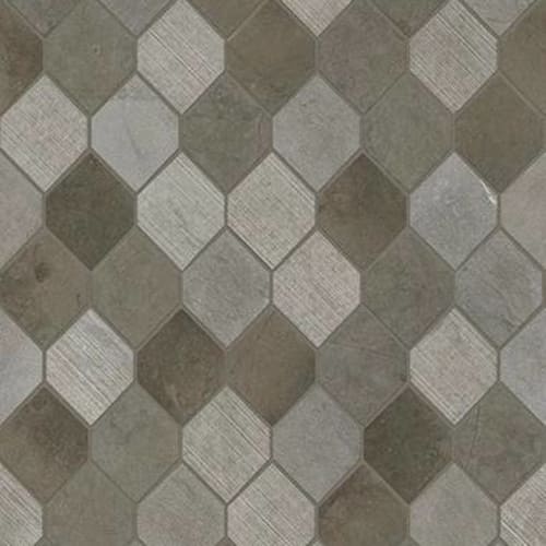 DEL RAY STRETCH HEXAGON MOSAIC in Foussana Gray