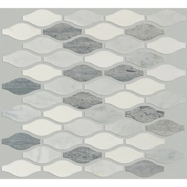 ESTATE ORNAMENT MOSAIC in Bianco C Blue G  Tile