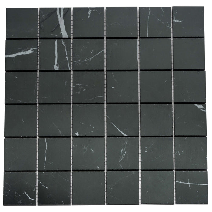Prexious Silk in Nero Marquinia Mosaic Tile