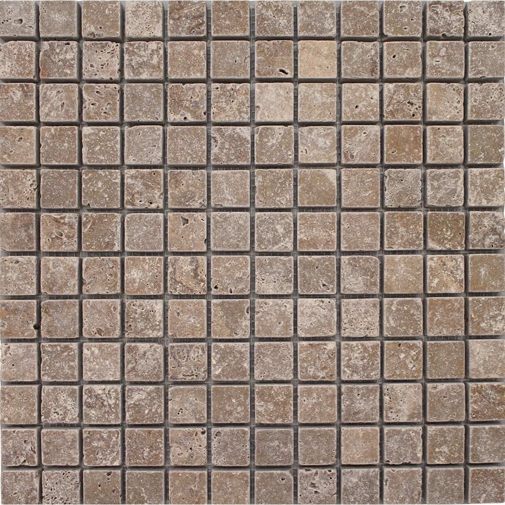 Noce in Tumbled 1x1 Mosaic Natural Stone