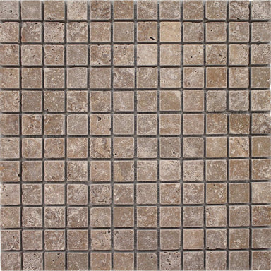 Noce in Tumbled 1x1 Mosaic Natural Stone
