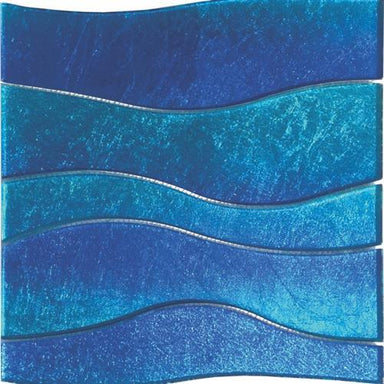 Terra Bella in Blue Aqua Wave Glass Tile