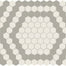 Unglazed Mosaics in Ice White/Light Smoke Hex Hexagon Tile