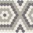 Unglazed Mosaics in Ice White/Black/Light Smoke Hex Hexagon Tile