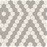 Unglazed Mosaics in Ice White/Light Smoke/Diamond Hexagon Tile