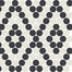 Unglazed Mosaics in Ice White/Black Penny Rounds Tile
