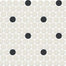 Unglazed Mosaics in Ice White/Black Penny Rounds Retro Dot Tile