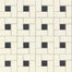 Unglazed Mosaics in Biscuit/Black Dot Windmill Tile