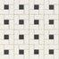 Unglazed Mosaics in Ice White/Black Windmill Tile