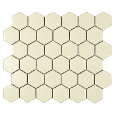 Urban Textures in Ivory 2" Hexagon Tile